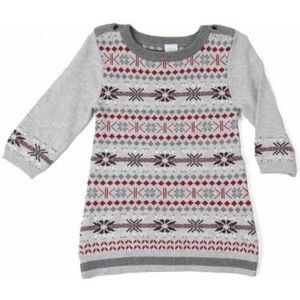 EGG Susan Lazar Boutique Baby Size 6-12 Mo NEW Sweater Dress Gray Fair Isle $75